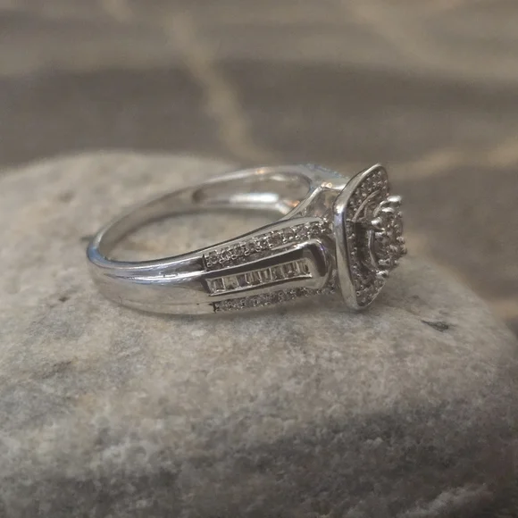 Diamond Wedding Ring Set | Size 7, 6.75 | 925 Sterling Silver | 0.51 ctw - Picture 7 of 16